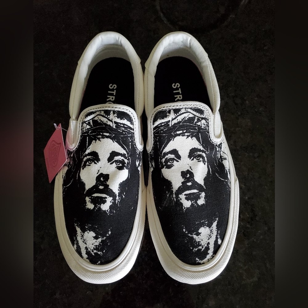 STRAYE VENTURA SKATE SHOES CREAM JESUS JOHN 3:16